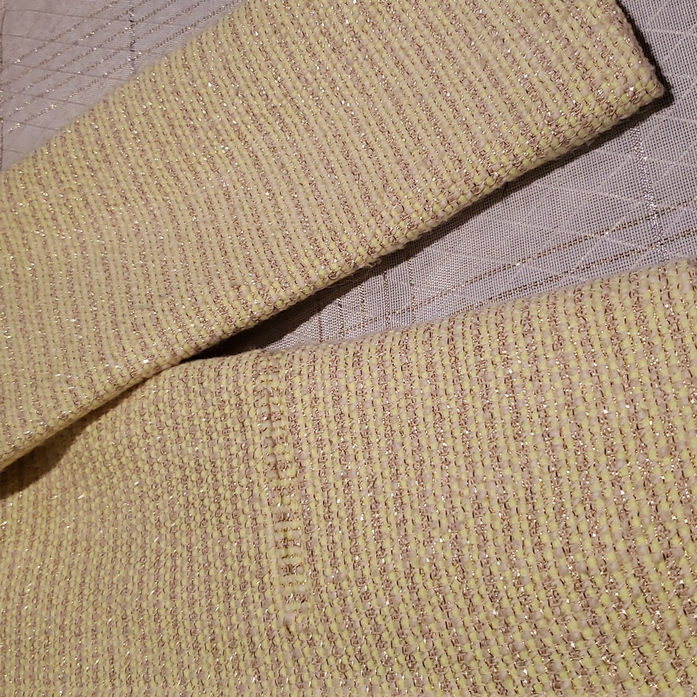 Ted Baker NEW Noira Yellow Lemon & Metallic Gold Tweed Zip Cropped Blazer Jacket - Picture 7 of 17